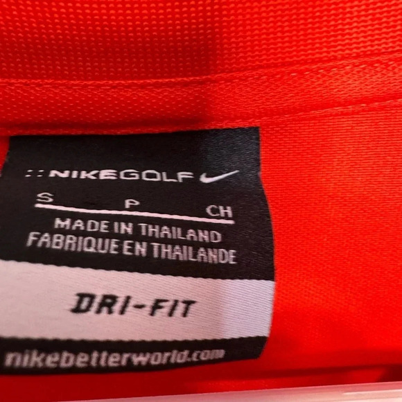 Nike Golf‎ Men’s Short Sleeve Dri- Fit Polo Shirt Orange Small - Picture 2 of 4